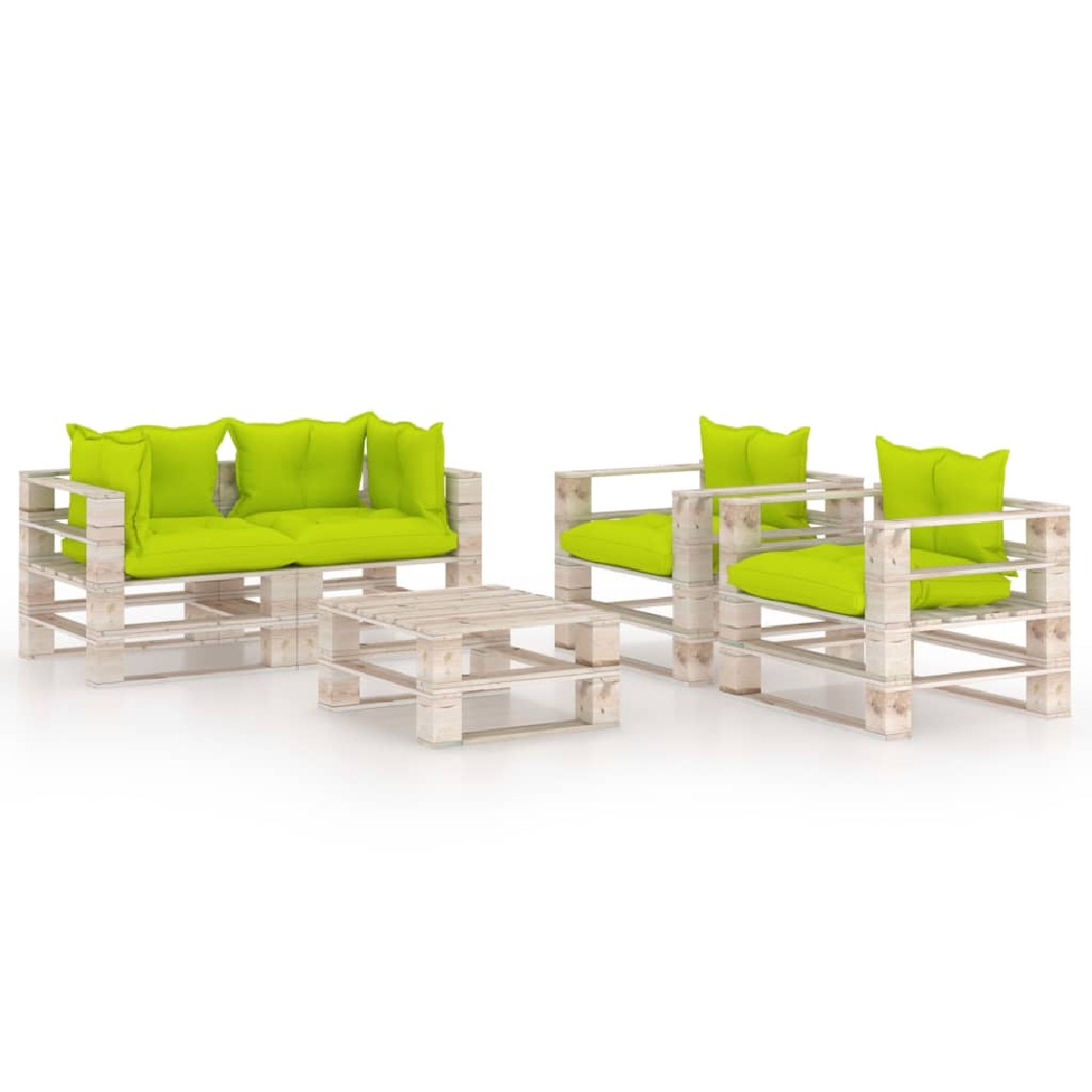 Vidaxl - vidaXL Salon de jardin palette 5 pcs avec coussins Bois de pin - Ensembles canapés et fauteuils