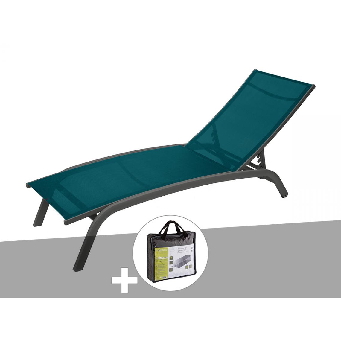 Hesperide - Transat en texaline Bonao Canard/Graphite avec housse de protection - Hespéride - Transats, chaises longues