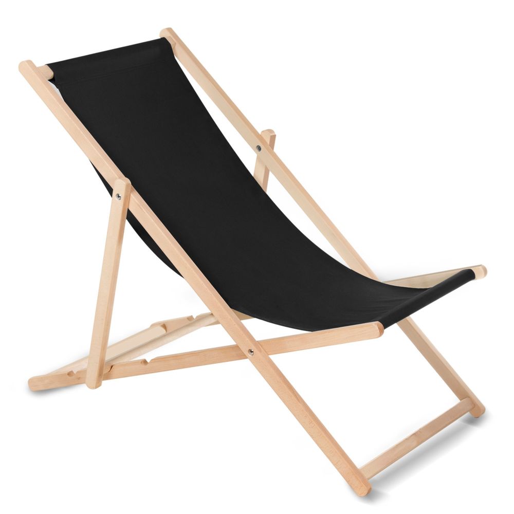 Greenblue - Chaise longue GreenBlue bain de soleil pliante réglable couleur noir - Transats, chaises longues
