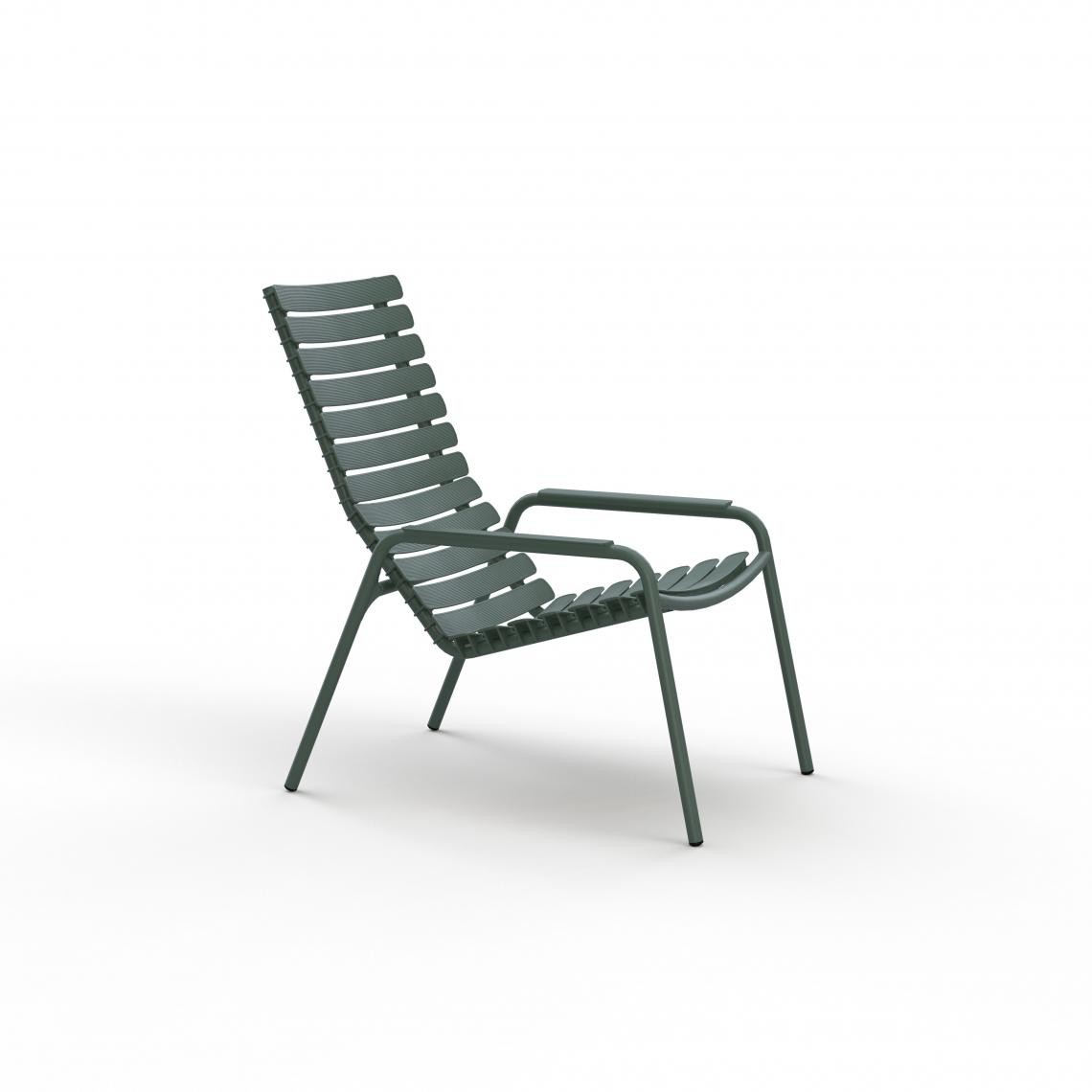 Houe - Lounge Chair ReCLIPS - avec accoudoirs en aluminium - vert - Chaises de jardin