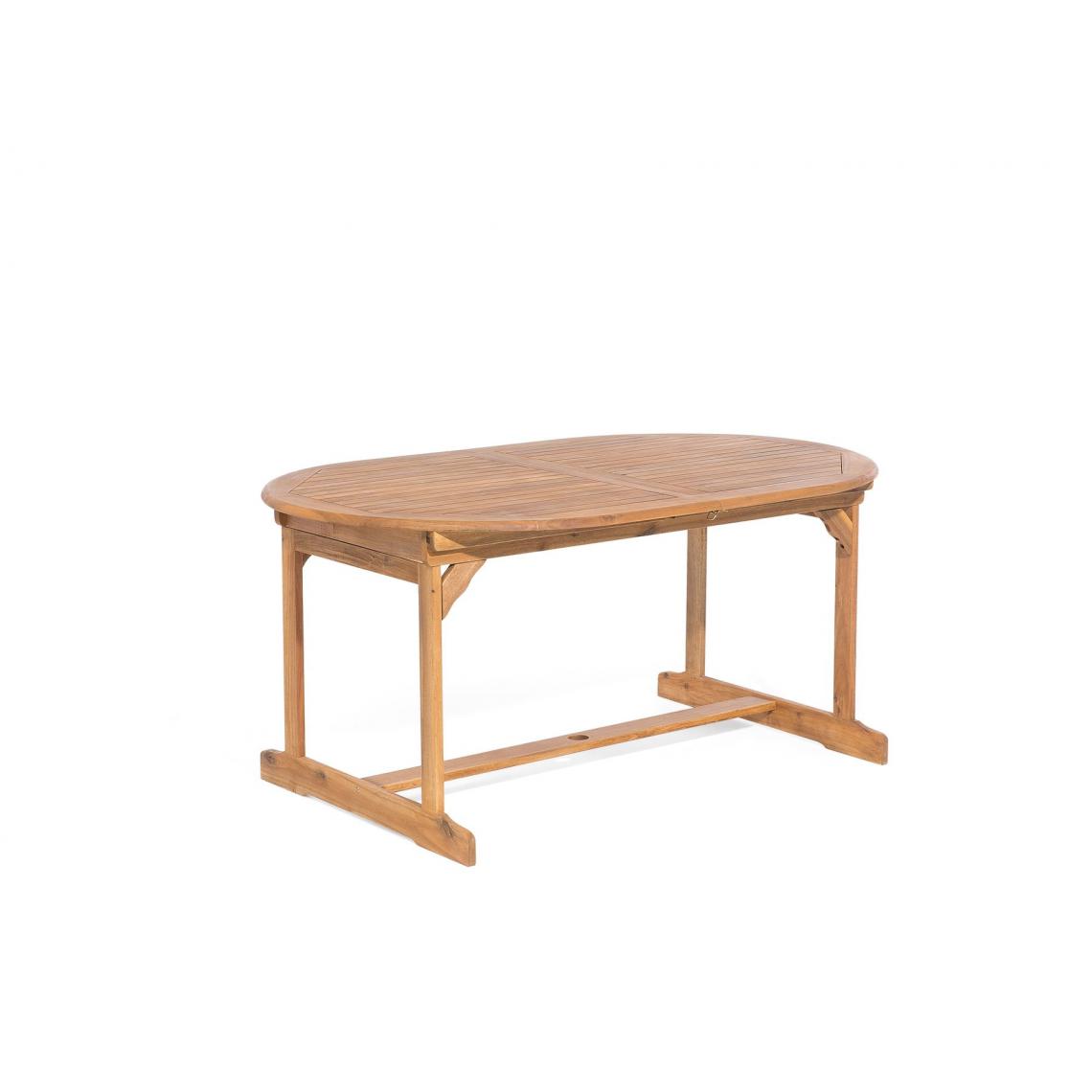 Beliani - Beliani Table de jardin ovale extensible 160/220 x 100 cm en bois d'acacia MAUI - marron clair - Tables de jardin