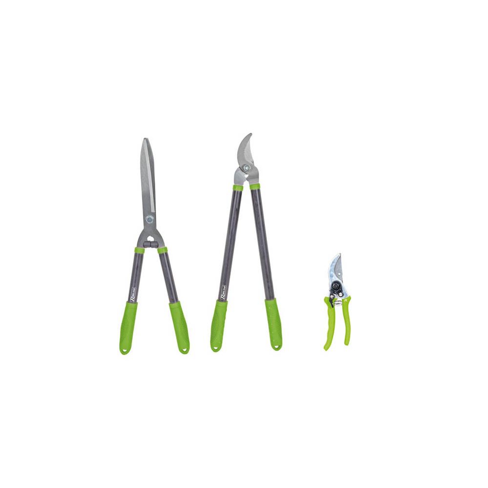 Ribimex - Ribiland Lot 3 outils de jardinage coupants : secateur 8 + cisaille haies + coupe branches PRSMCHBX3 - Cisailles, sécateurs, ébrancheurs, échenilloirs