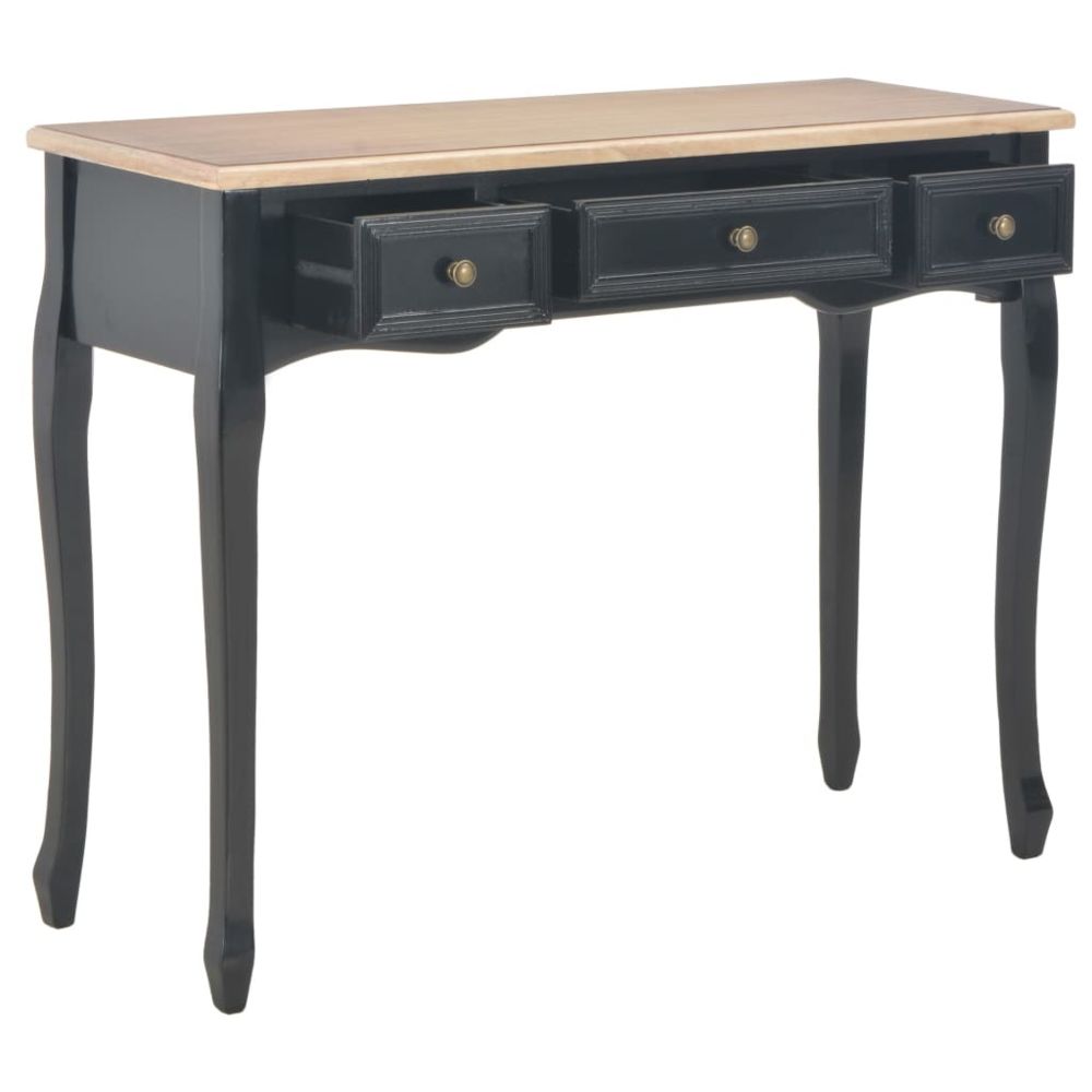 marque generique - Icaverne - Tables d'appoint selection Table de console et coiffeuse avec 3 tiroirs Noir - Tables de jardin