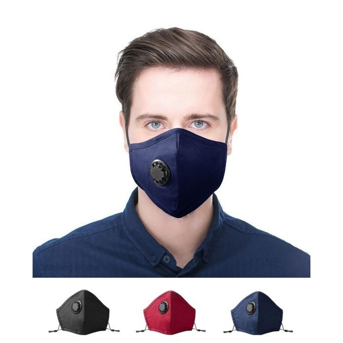 Shot - Masques Homme en Tissu x2 Confortable Lavable Attache Reglable Respirant Valve Fashion Lot de 2 (BLEU) - Accessoires de soudure