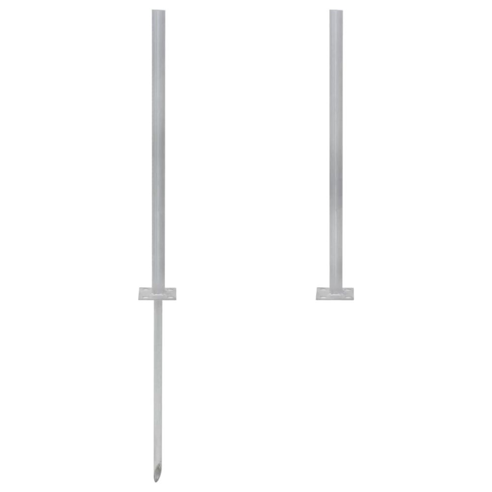 marque generique - Icaverne - Accessoires pour clôtures et portillons reference Pied en acier de remplacement 2 pcs 115 cm Argenté - Portillon