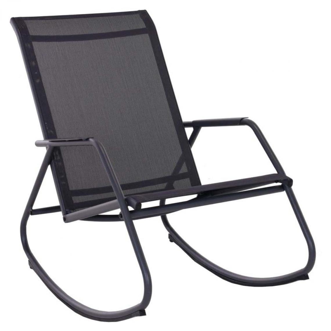 Proloisirs - Rocking chair en acier epoxy Noa graphite et gris - Chaises de jardin