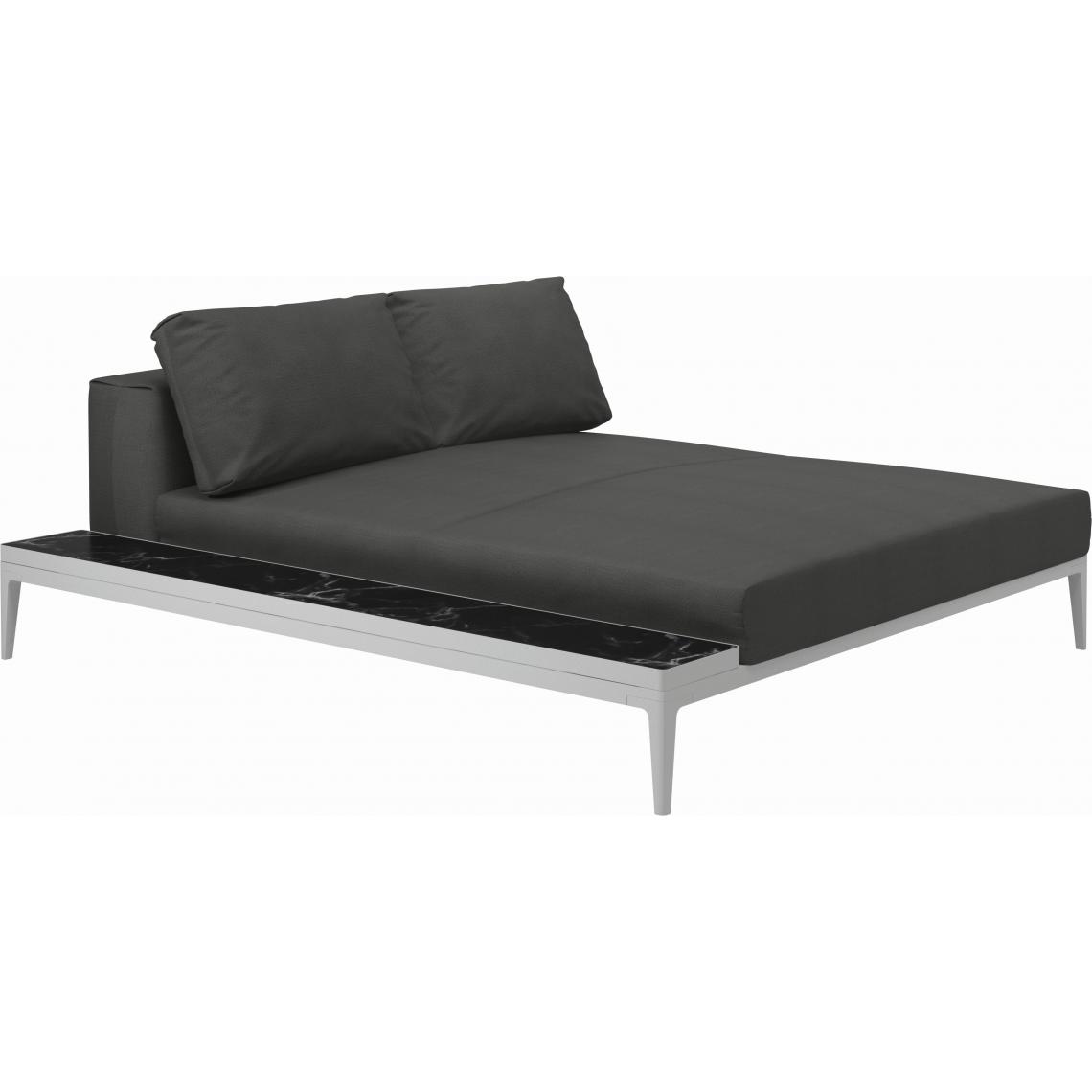 Gloster - Canapé Grid Module de relaxation avec table - Blend Coal - GlosterGridNeroCeramic - blanc - Ensembles canapés et fauteuils