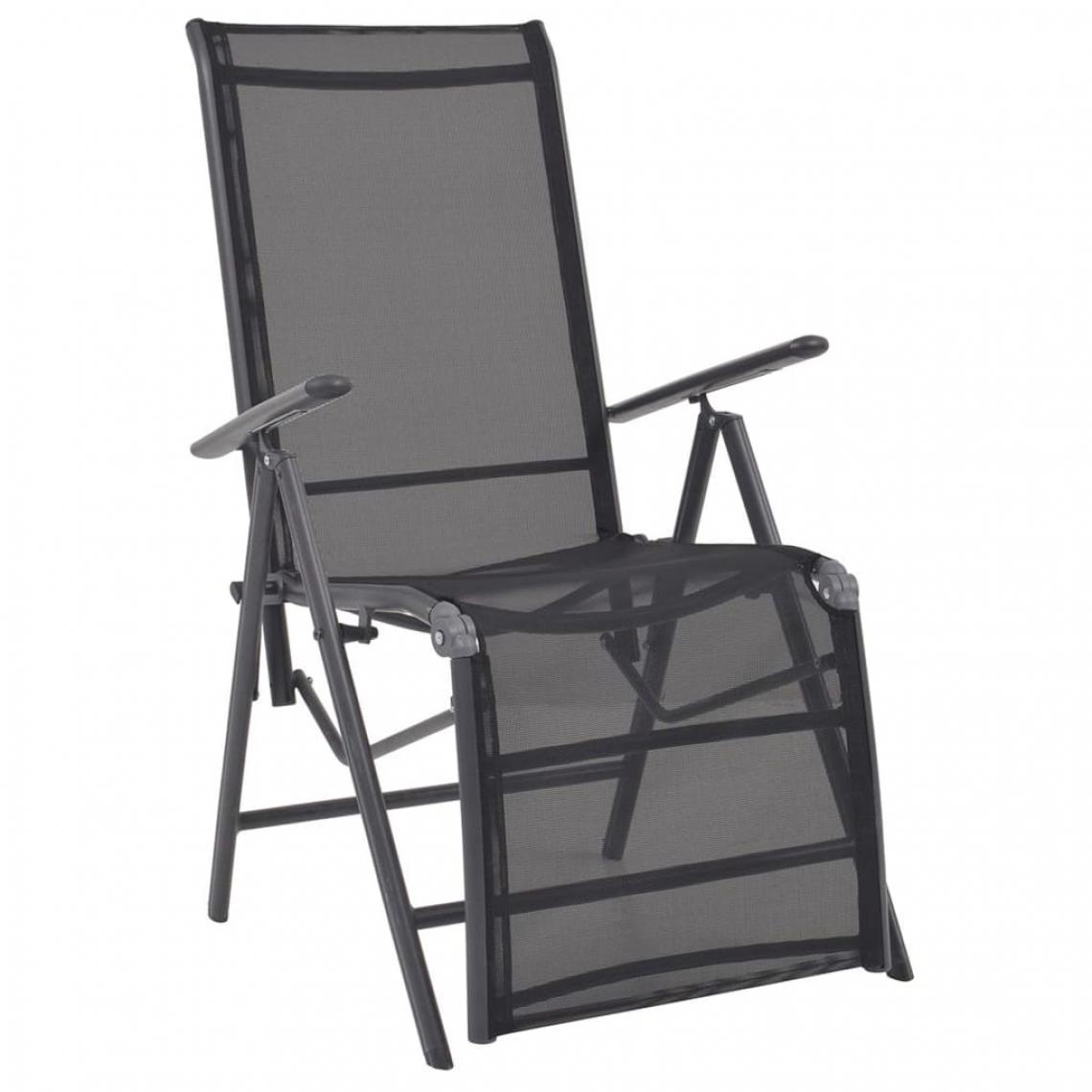 Icaverne - Admirable Sièges d'extérieur selection Dili Chaise longue inclinable Textilène Noir 58,5 x 69 x 110 cm - Transats, chaises longues