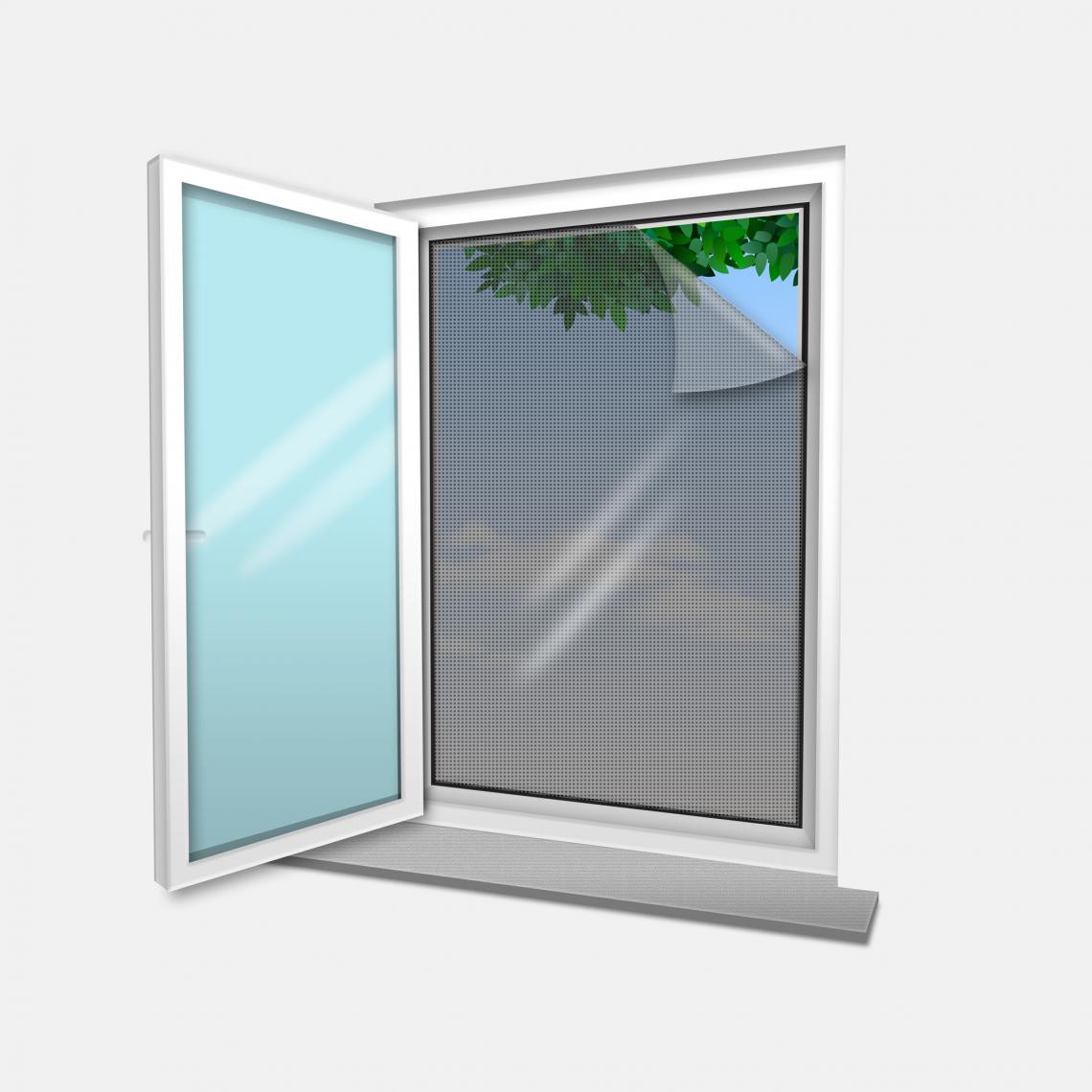 Confortex - Voile Moustiquaire pour fenêtre 100x100 cm Noir (lot de 3 pc) - Moustiquaire Fenêtre