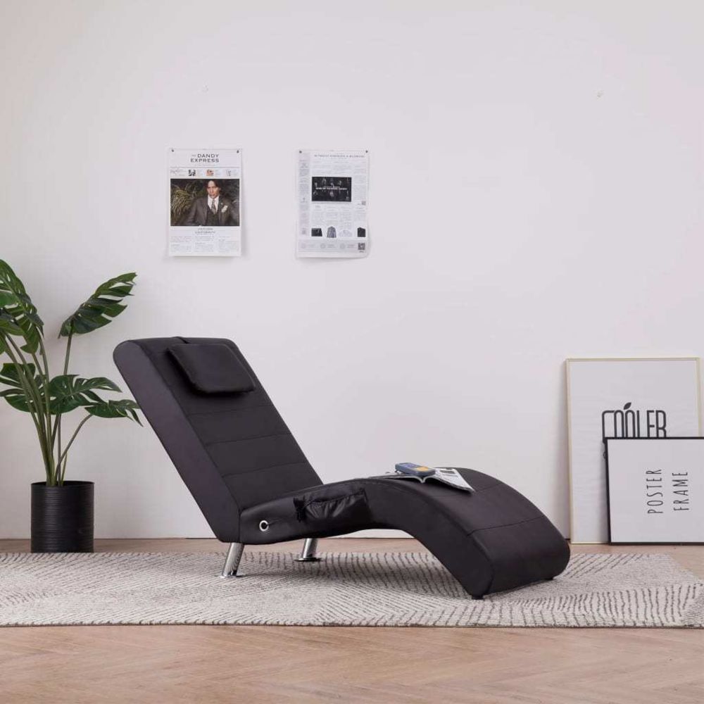 marque generique - sublime Fauteuils et chaises ensemble Kiev Chaise longue de massage avec coussin Marron Similicuir - Transats, chaises longues