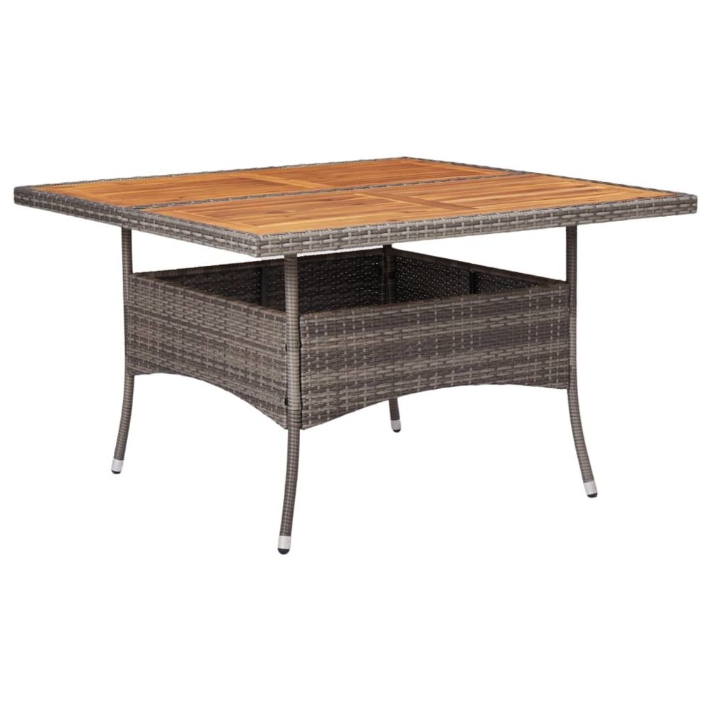Vidaxl - vidaXL Table d'extérieur Gris Résine tressée et bois d'acacia solide - Tables de jardin