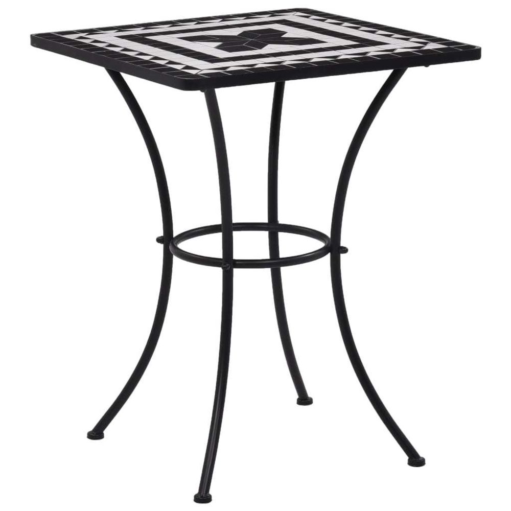 Uco - UCO Table de bistro mosaïque Noir et blanc 60 cm Céramique - Tables de jardin