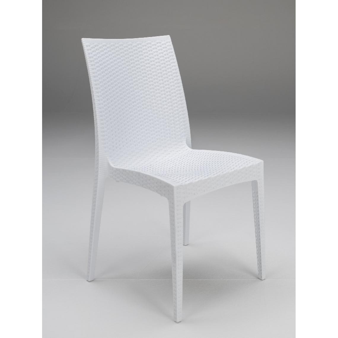 Homemania - HOMEMANIA Chaise Sassari - Blanc - 49 x 53 x 87 cm - Chaises de jardin