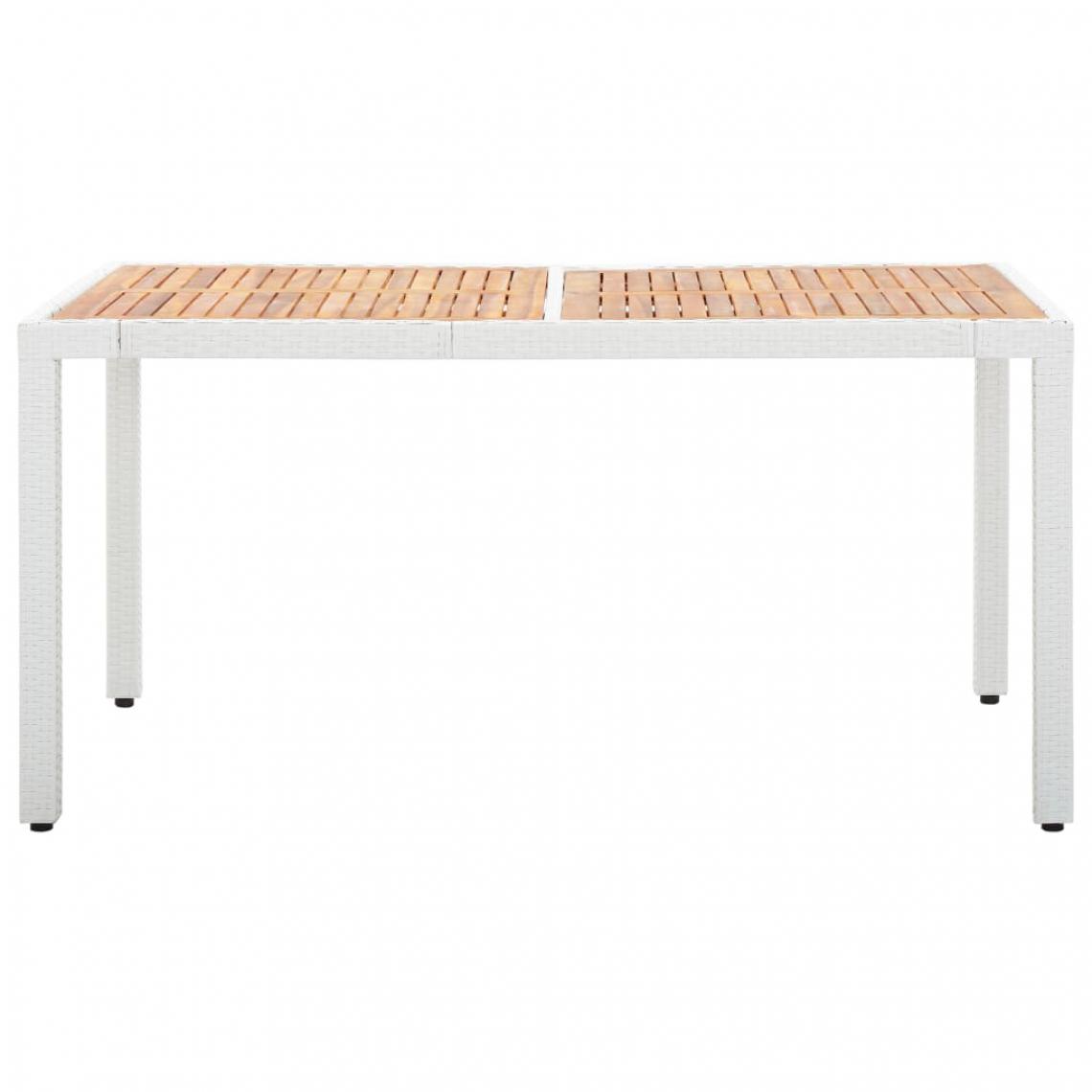 Icaverne - Icaverne - Tables de jardin serie Table de jardin Blanc 150x90x75 cm Résine tressée et acacia - Tables de jardin