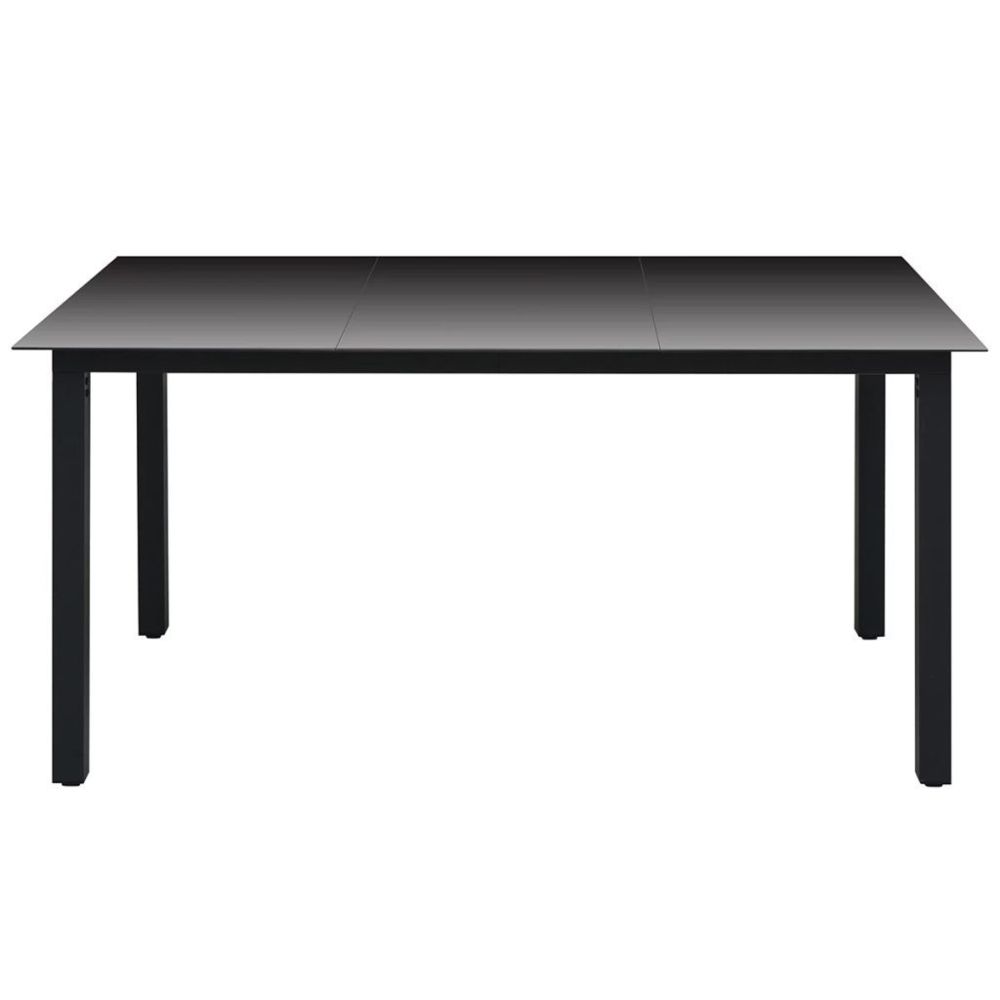 marque generique - Tables d'extérieur Chic Table à manger de jardin Verre Aluminium Noir 150 x 90 x 74 cm - Tables de jardin