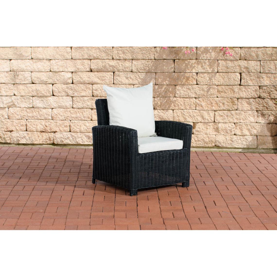 Icaverne - Moderne Fauteuil collection Tripoli blanc crème 5mm couleur noir - Ensembles tables et chaises
