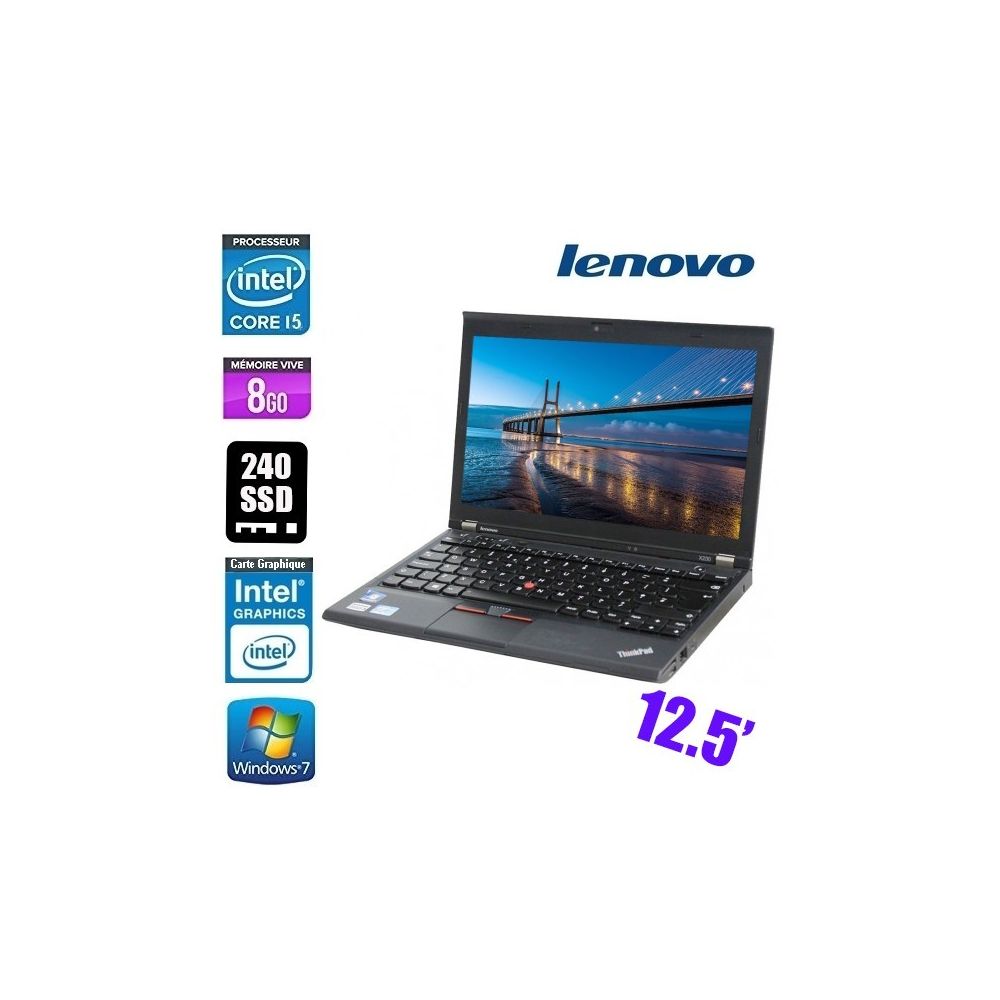 Lenovo - i5-3320M-2.60Ghz 8 240 Intel HD Graphics 4000 WIFI WEBCAM 12.5"" Windows 7 Pro AZERTY - PC Portable