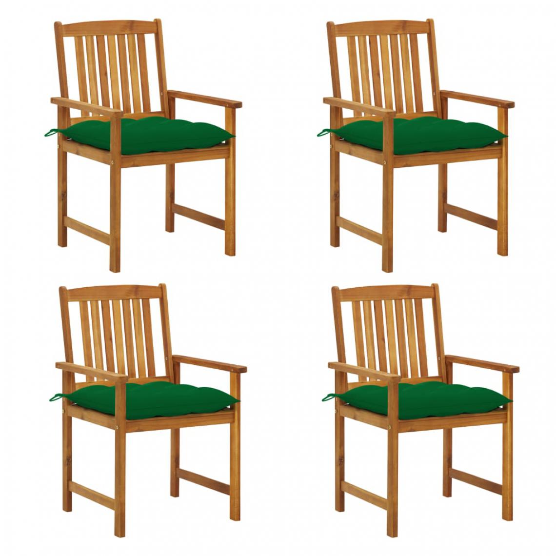 Vidaxl - vidaXL Chaises de metteur en scène avec coussins 4 pcs Acacia massif - Chaises de jardin