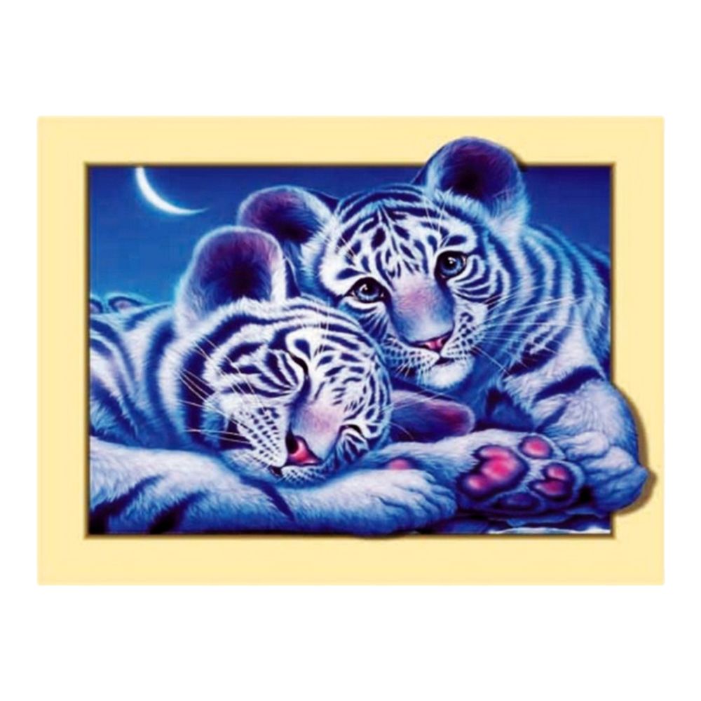 marque generique - diy 5d diamant broderie peinture tigre point de croix art kit tigre lune - Packs d'outillage électroportatif