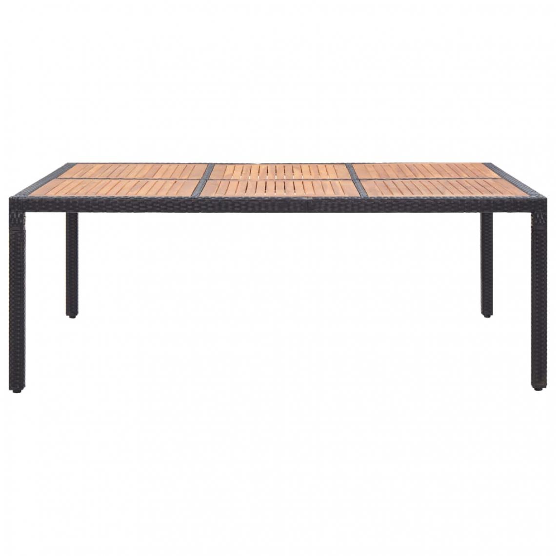 Icaverne - Icaverne - Tables de jardin gamme Table de jardin Noir 200x150x74 cm Résine tressée et acacia - Tables de jardin