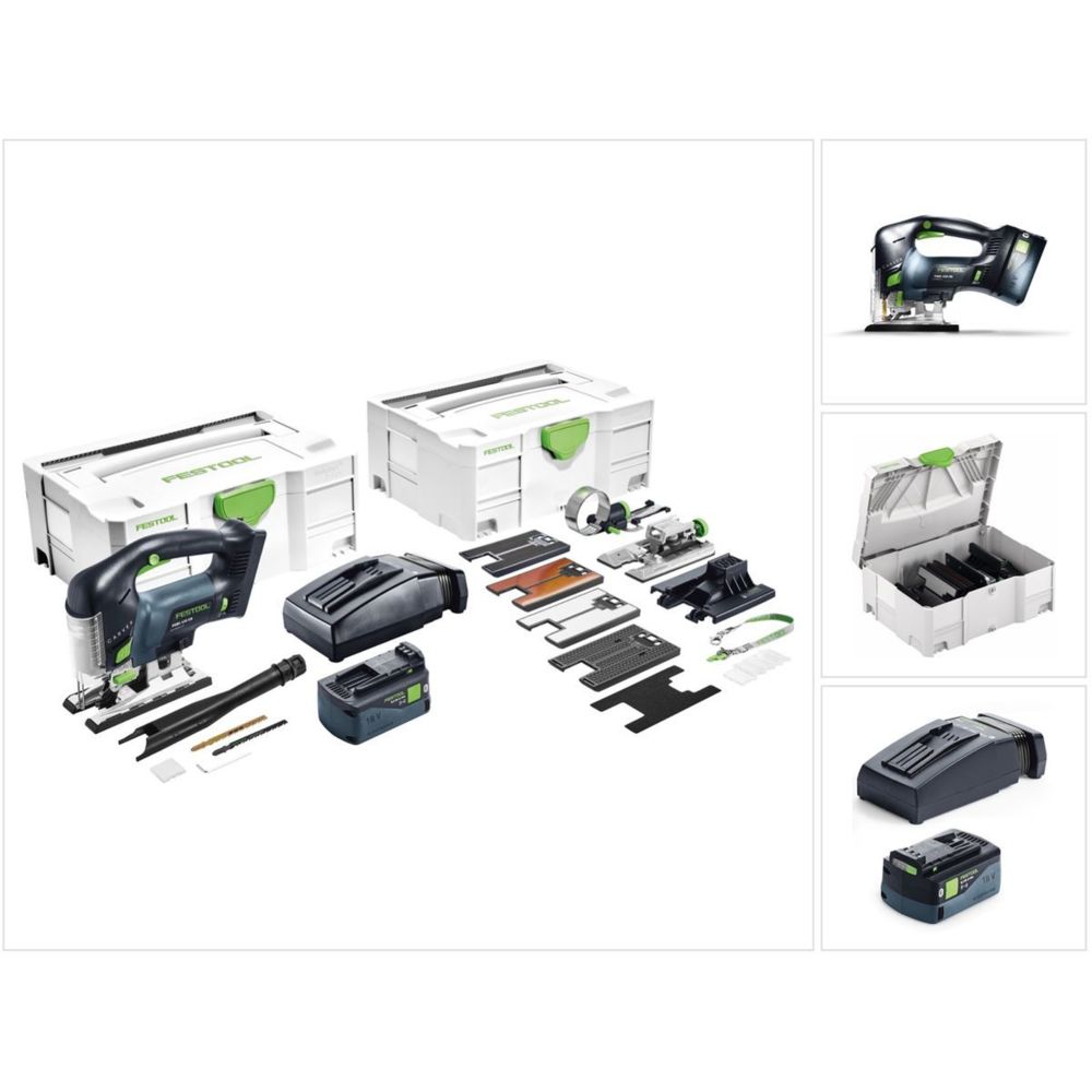 Festool - Festool PSBC 420 Li 5,2 EBI-Set CARVEX 18 V Scie sauteuse sans fil + Coffret Systainer + 1x Batterie 5,2 Ah + Chargeur + Accesoires ZH-SYS ( 575741) - Scies sauteuses