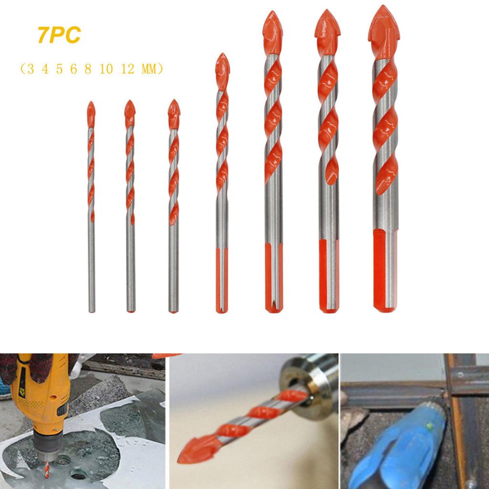 Generic - Multifonctions Forets mur en verre céramique Perforation de travail Set Orange - Consommables pour outillage motorisé