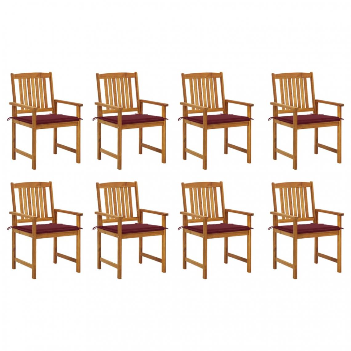 Vidaxl - vidaXL Chaises de jardin avec coussins 8 pcs Bois d'acacia solide - Chaises de jardin
