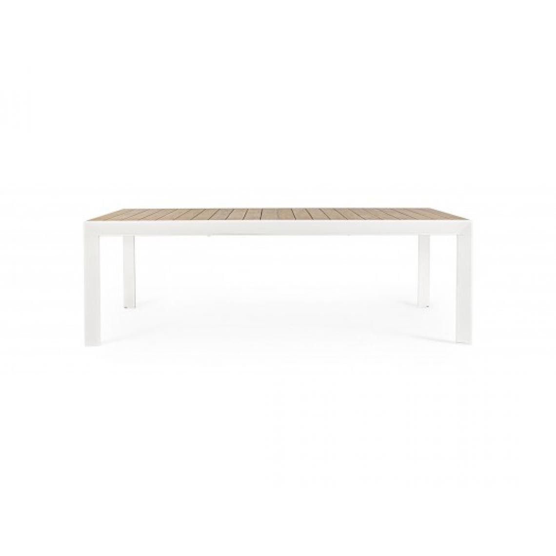 Bizzotto - Table extérieure Table Belmar 160-240 x 100 blanc - Tables de jardin