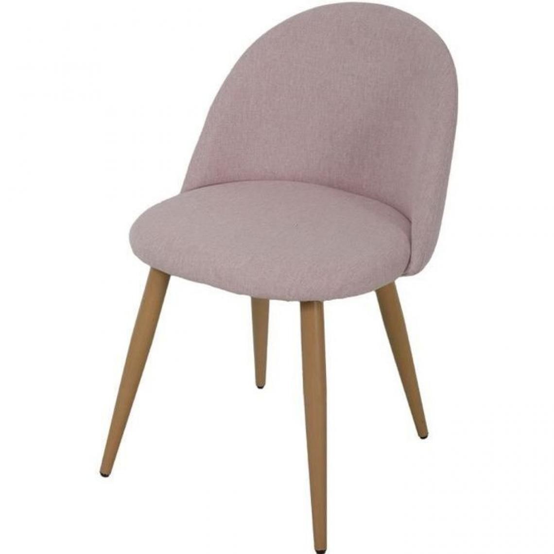 Cstore - Chaise en tissu rose - Pieds en métal - L 53 x P 54 x H 76 cm - COLE - Chaises de jardin