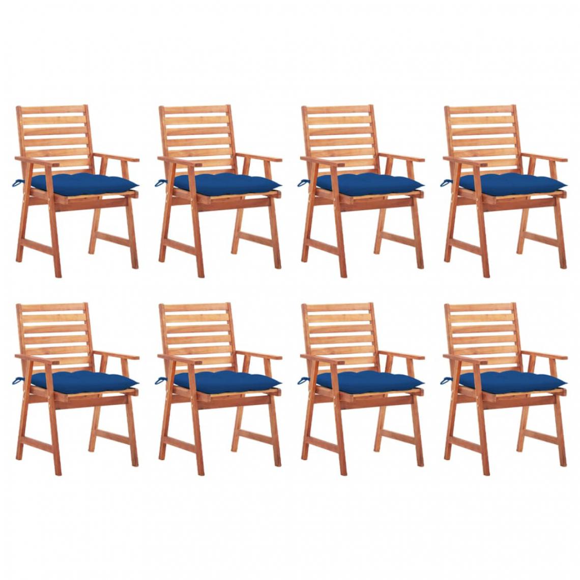 Vidaxl - vidaXL Chaises à dîner d'extérieur 8 pcs avec coussins Acacia massif - Chaises de jardin