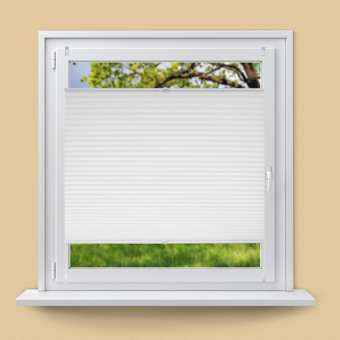 Ecd Germany - ECD Germany Store plissé 100 x 200 cm Blanc avec Klemmfix sans perçage pour Fenêtre Protection solaire Rideau facile à - Store compatible Velux