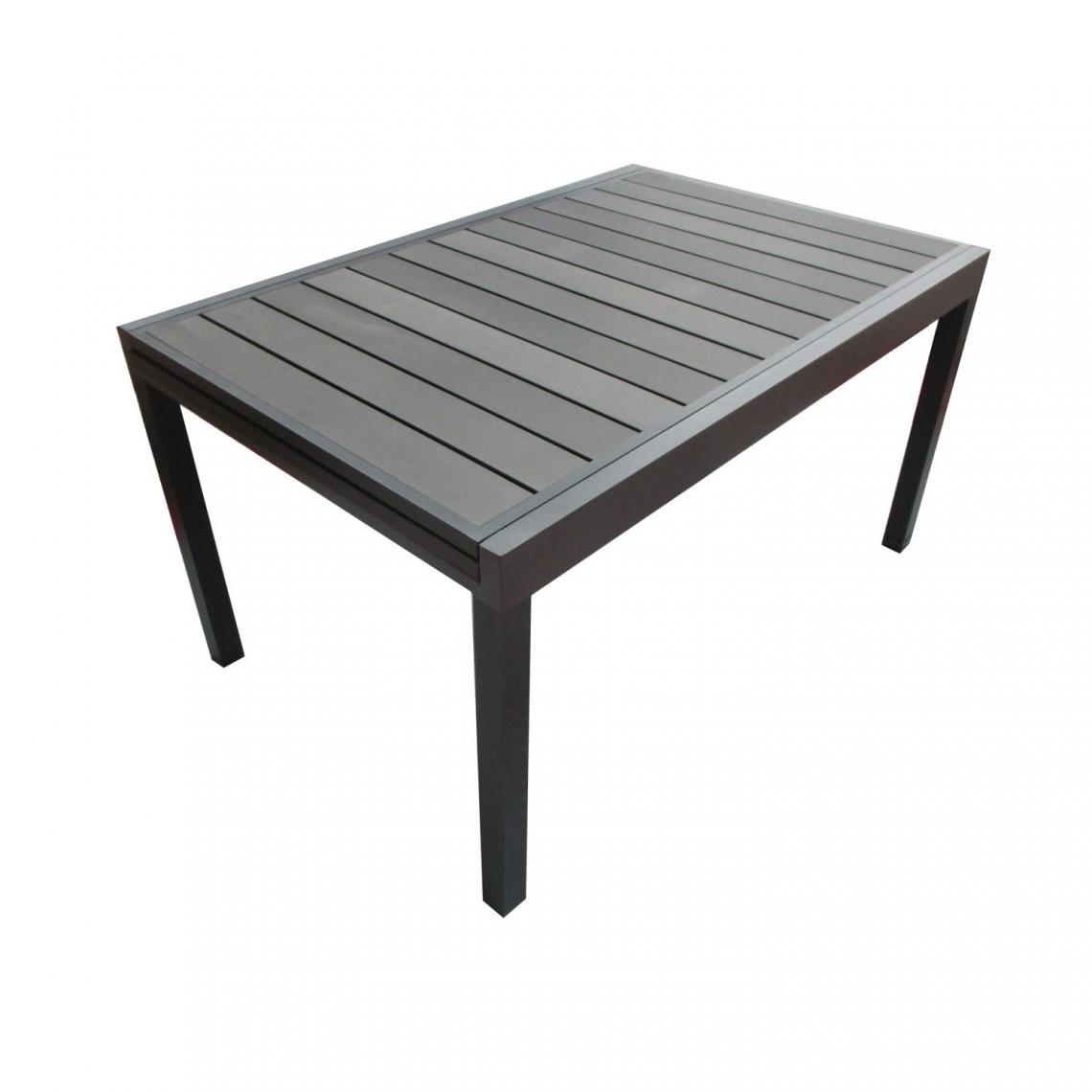 Toilinux - Table de jardin extensible en aluminium avec plateau composite Byron de 6 à 10 personnes - Gris Anthracite - Tables de jardin