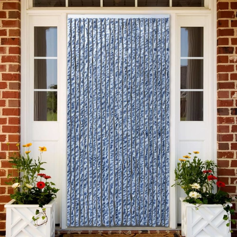 Vidaxl - vidaXL Moustiquaire Bleu blanc et argenté 90x220 cm Chenille - Moustiquaire Fenêtre