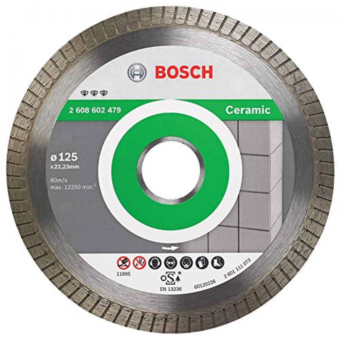 Bosch - Disque diamanté Best for Ceramic Extra-Clean Turbo (céramique, 125 x 22,23 mm, accessoires pour meuleuse angulaire) - Accessoires ponçage