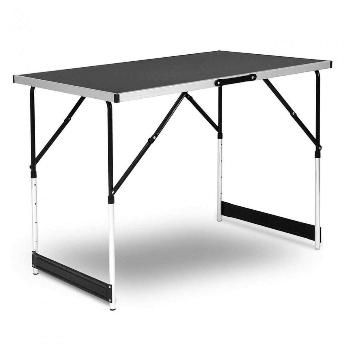Helloshop26 - Table de jardin camping polyvalente pliante réglable 100 x 60 cm noir 19_0000970 - Tables de jardin