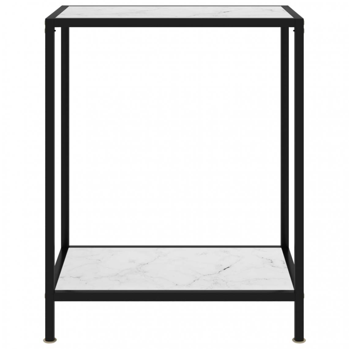 Icaverne - Icaverne - Tables d'appoint ligne Table console Blanc 60x35x75 cm Verre trempé - Tables de jardin
