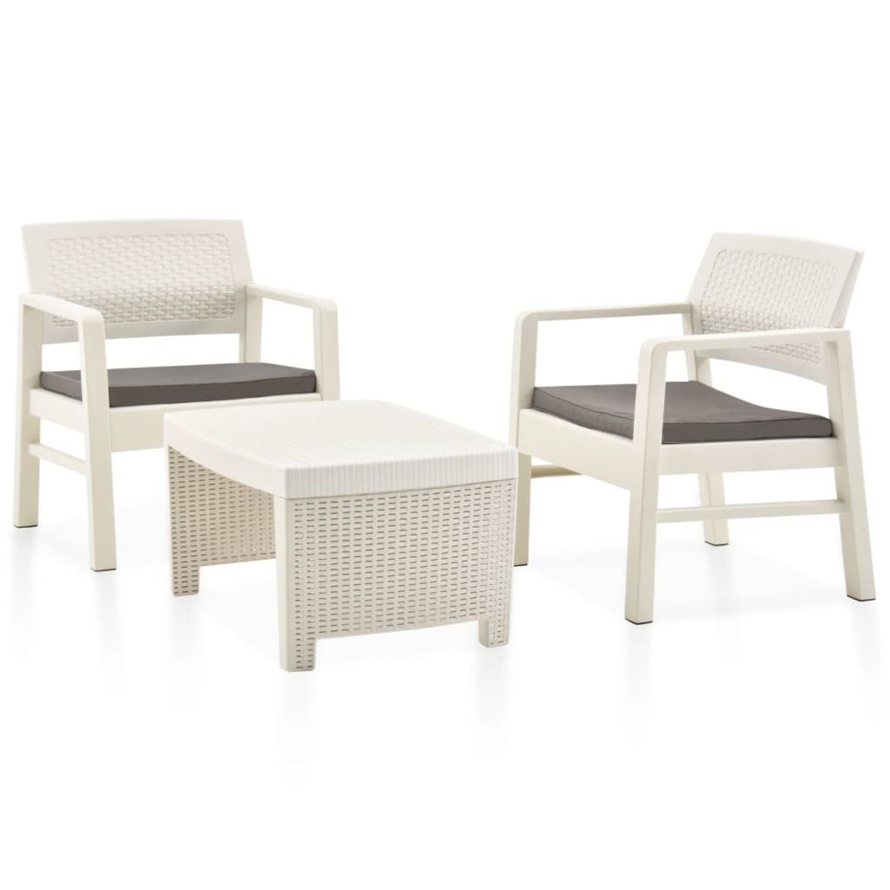 Uco - UCO Salon de jardin 3 pcs Plastique Blanc - Ensembles tables et chaises