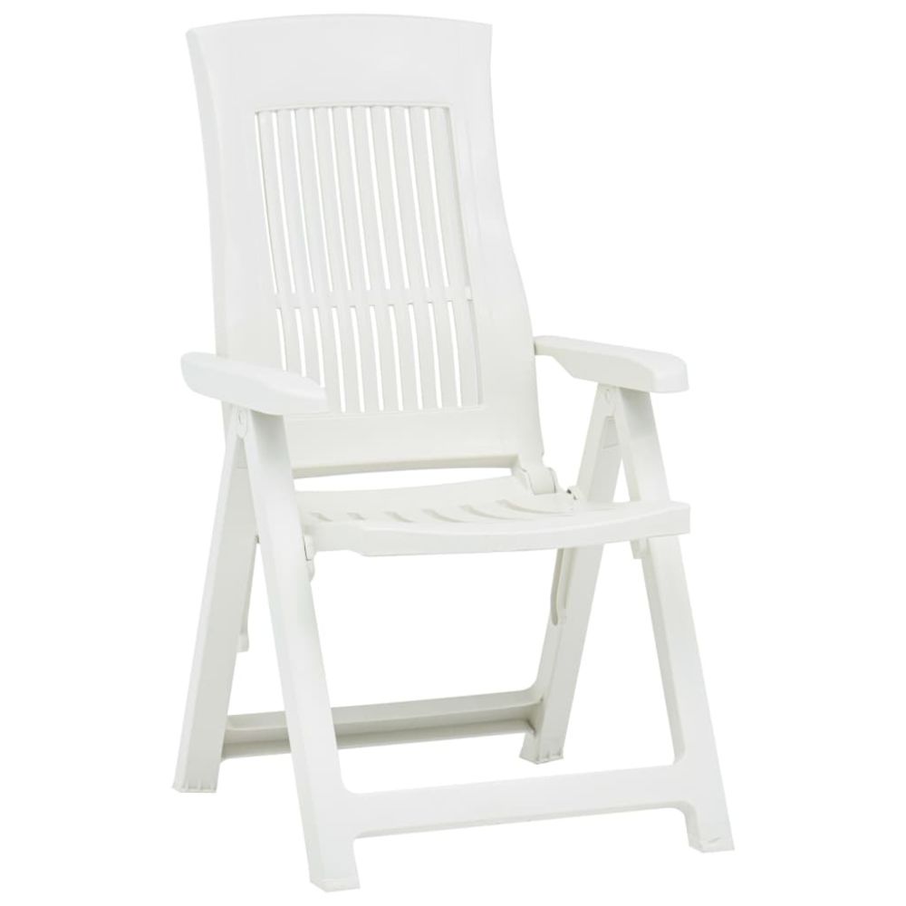 Icaverne - Icaverne - Chaises de jardin selection Chaises inclinables de jardin 2 pcs Plastique Blanc - Chaises de jardin