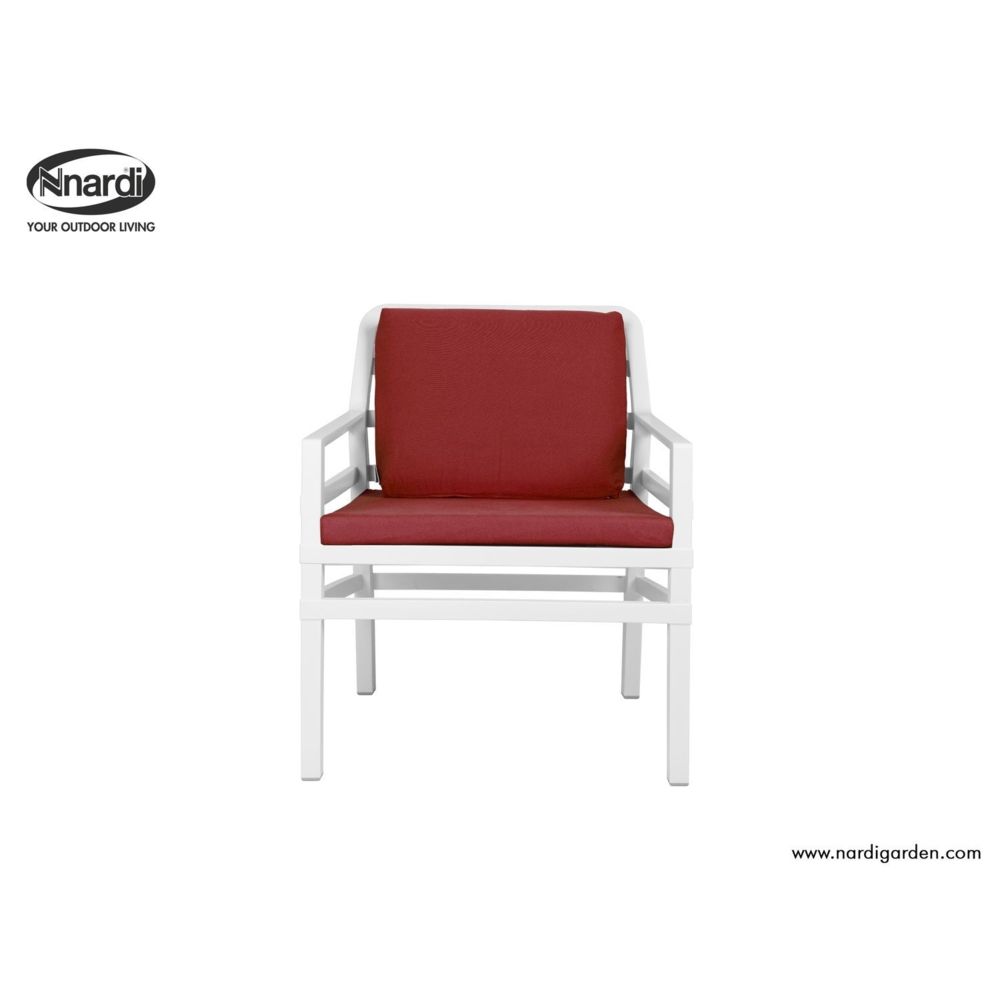 Nardi - Chaise lounge d'extérieur Aria - rouge cerise - blanc - Chaises de jardin