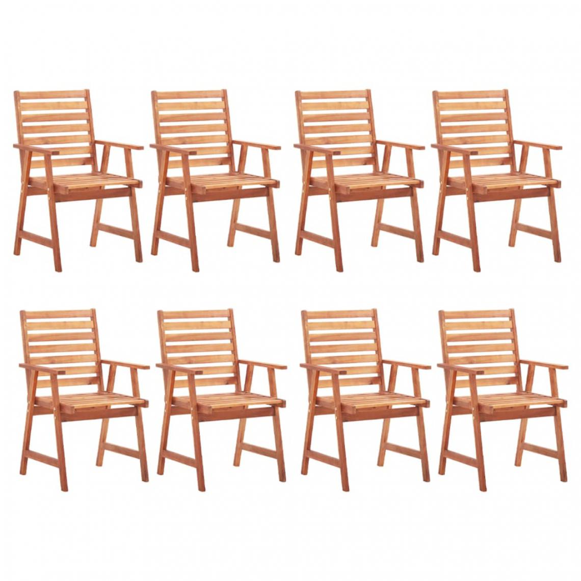Vidaxl - vidaXL Chaises de salle à manger d'extérieur 8pcs Bois d'acacia massif - Chaises de jardin
