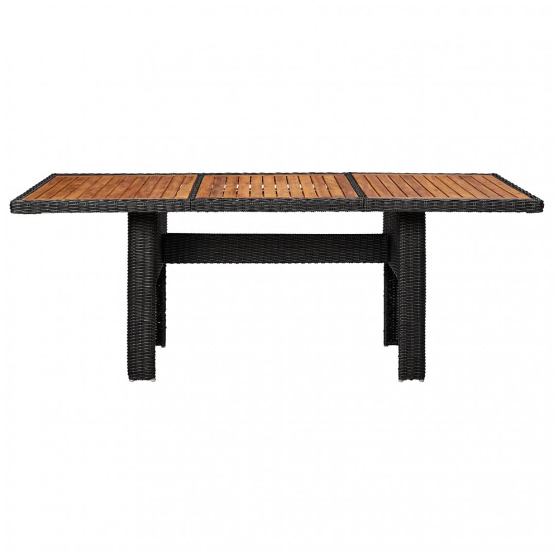 Icaverne - Icaverne - Tables de jardin categorie Table à dîner de jardin Noir 200x100x74 cm Résine tressée - Tables de jardin