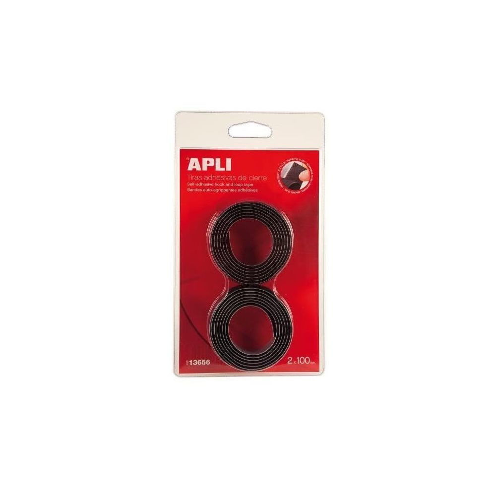 Apli - APLI Bande Auto-Agrippante Noire 2x100 cm - Colle & adhésif