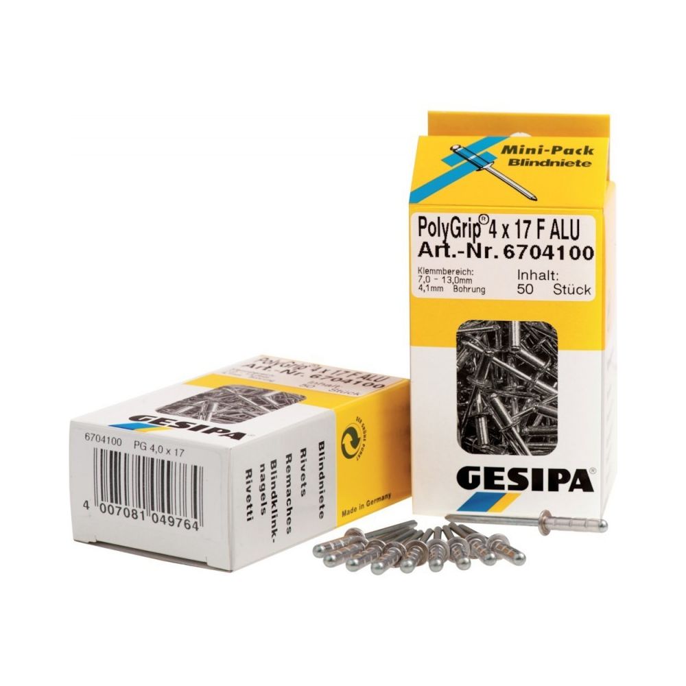 marque generique - Mini-Pack rivet PolyGrip Alu/ acier 4 x 10 Gesipa - Boulonnerie