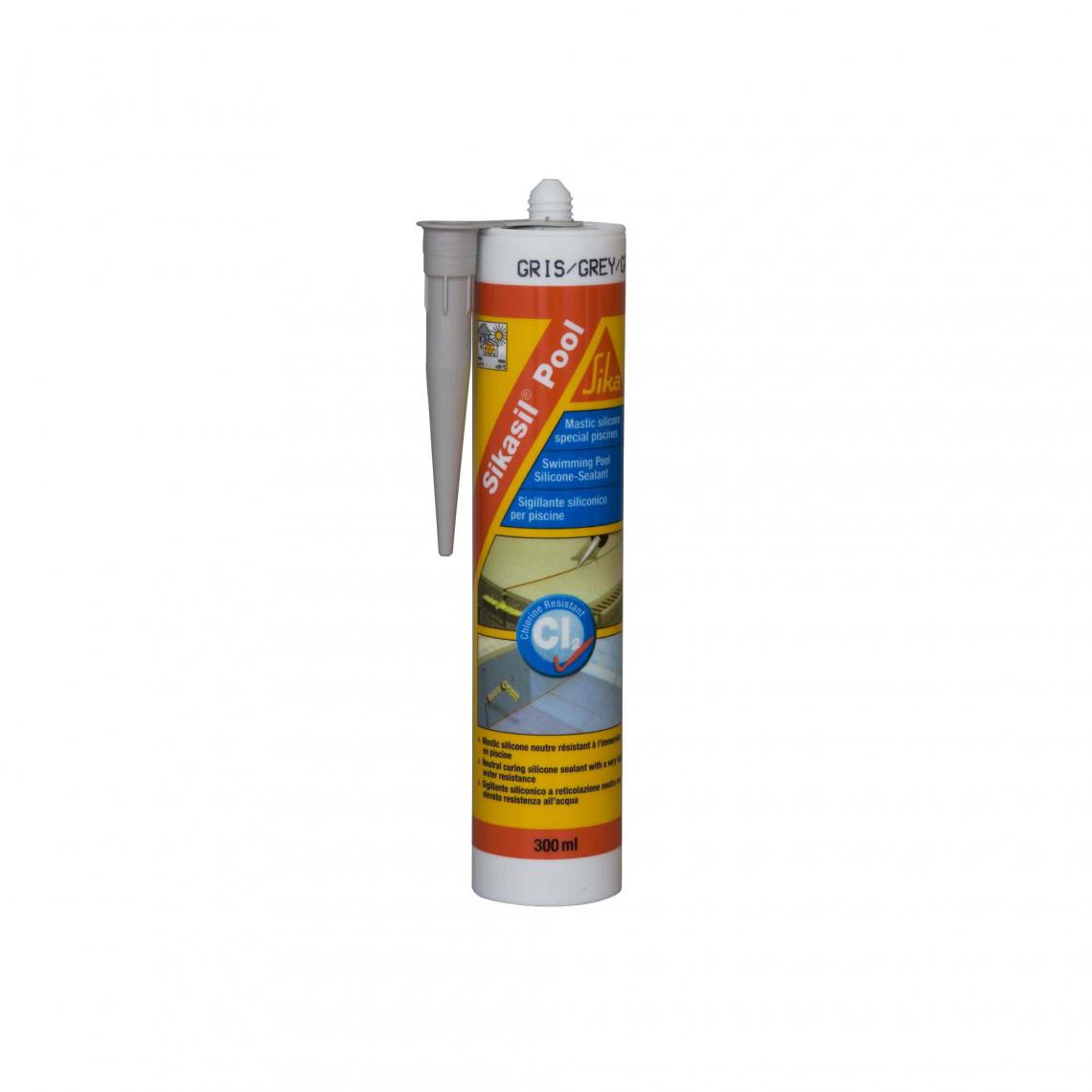 Sika - Mastic silicone SIKA Sikasil Pool - Joint pour piscine gris - 300ml - Colle & adhésif