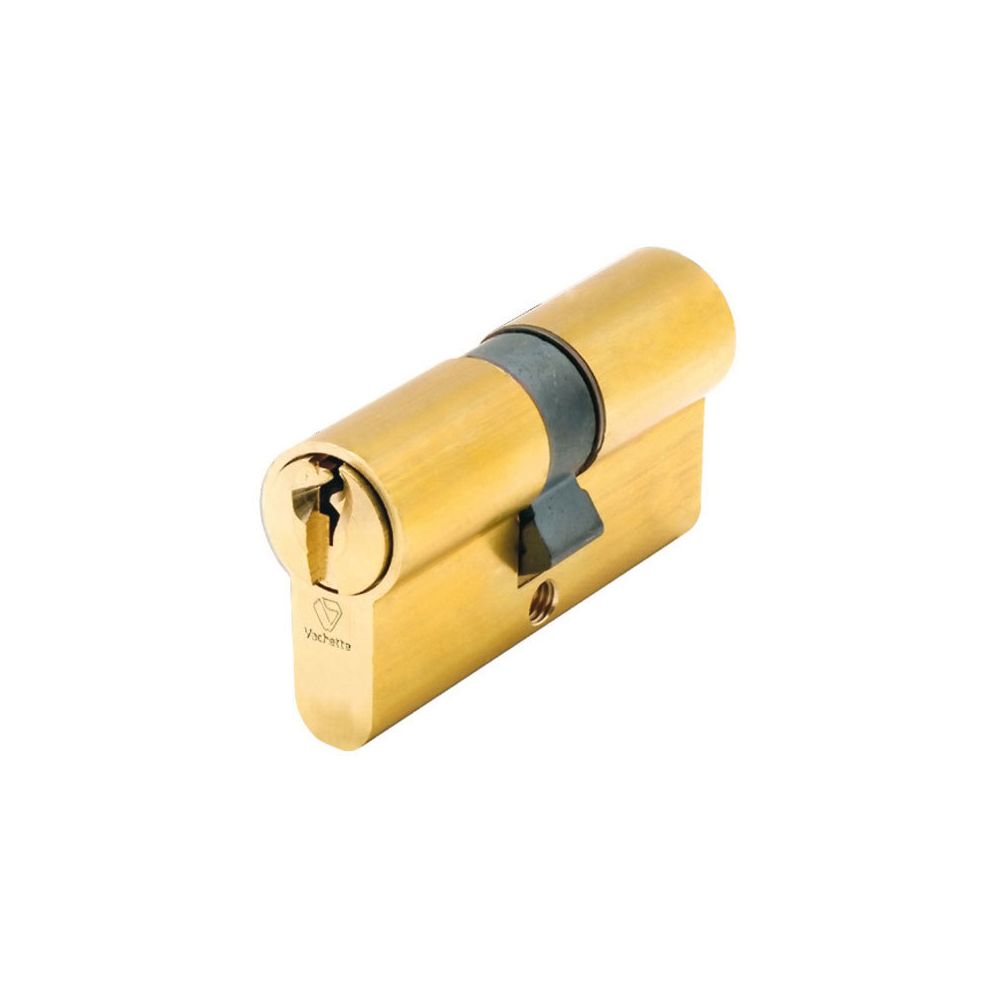 Vachette - Cylindre double entrée v5 - Dimensions : 30 x 60 mm - Décor : Nickelé - VACHETTE - Serrure