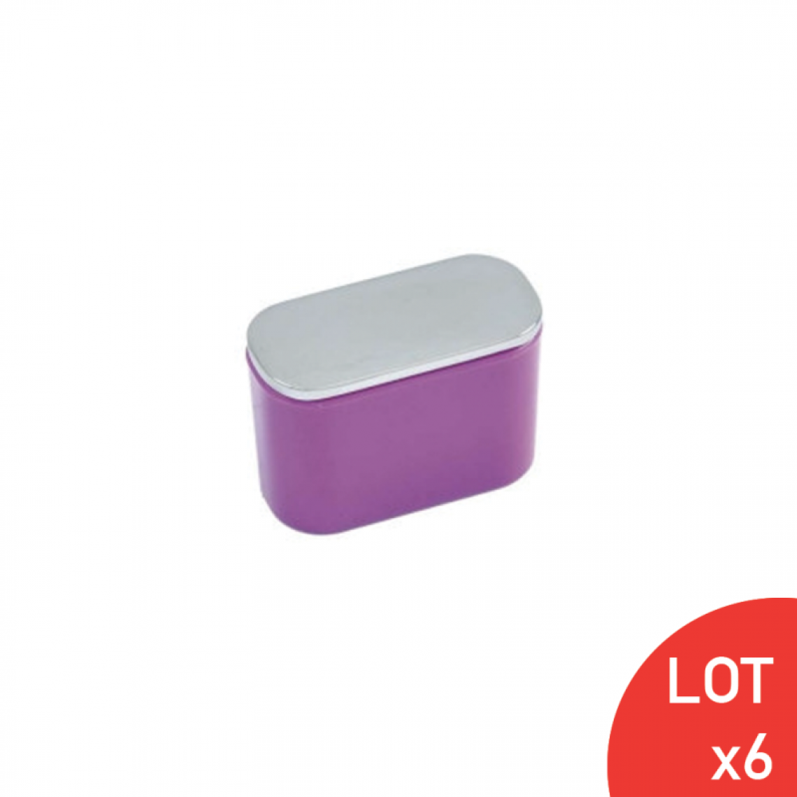 Sama - Bouton de meuble ovale lilas LOT DE 6 - Poignée de meuble