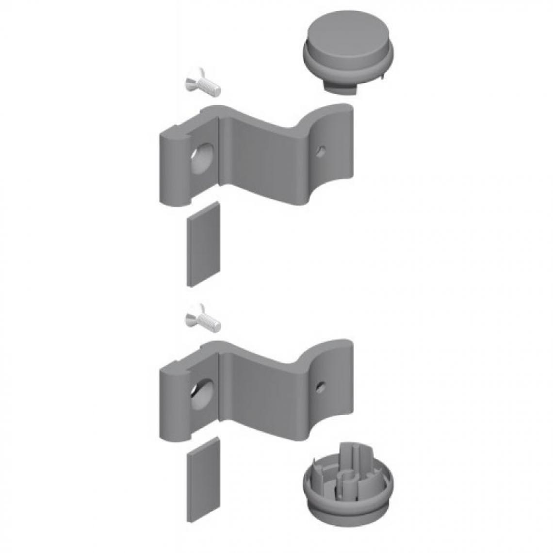 La Croisee Ds - Kit supports droits + bouchons 7329 finition gris - Poignée de porte