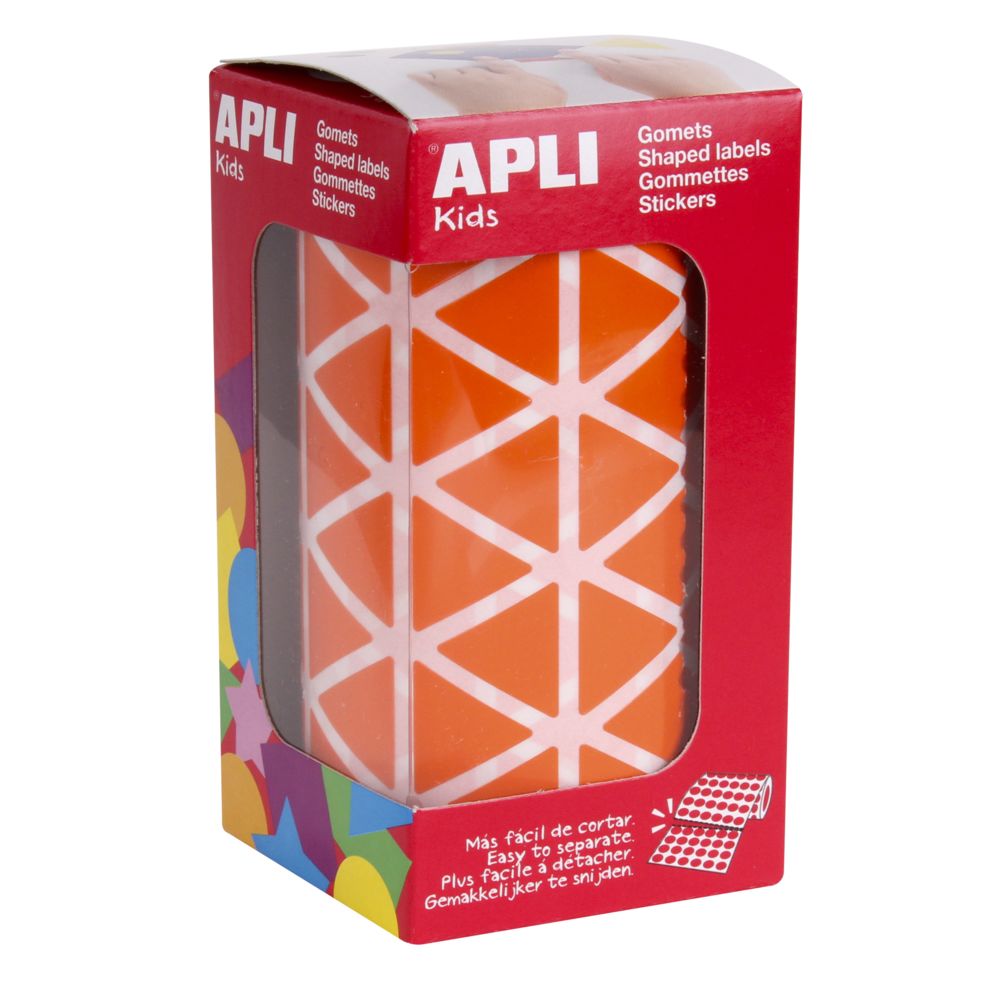 Apli Agipa - Gommettes rouleau Triangle 20 mm orange x 2 832 - Apli Agipa - Colle & adhésif