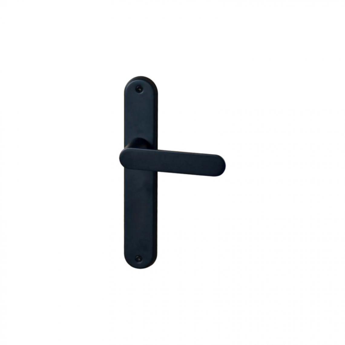 Divers Marques - Poignée de porte sur plaque modèle Daphné - Bec de cane - Noir velouté - Poignée de porte