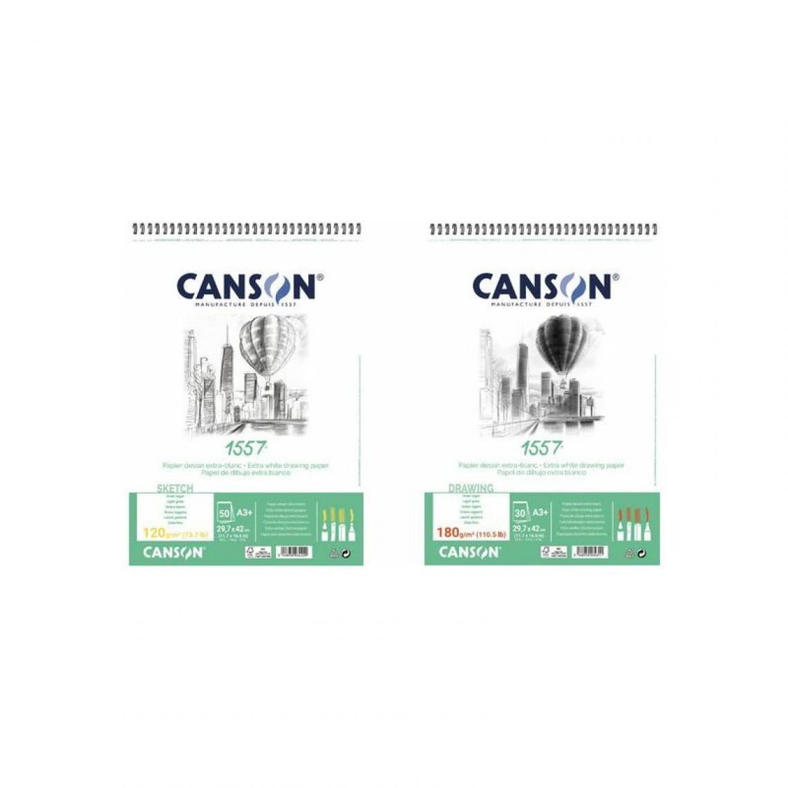 Canson - CANSON Album spiralé papier dessin 1557, A3+, 120 g/m2 () - Outils et accessoires du peintre
